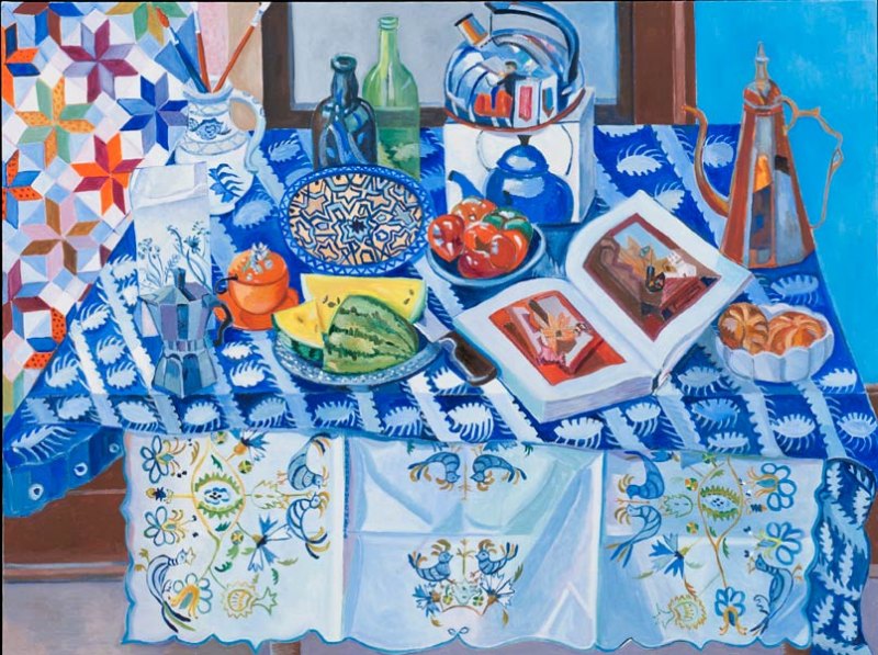 Breakfast with Juan Gris, oil, 36 x 48