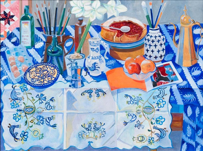 "Breakfast with Jacques Villeglé", oil, 36" x 48", 2013