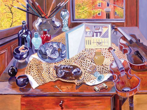 "After Pieter Claesz's Still Life with Turtle: Autumn", oil, 36"x 48", 2006