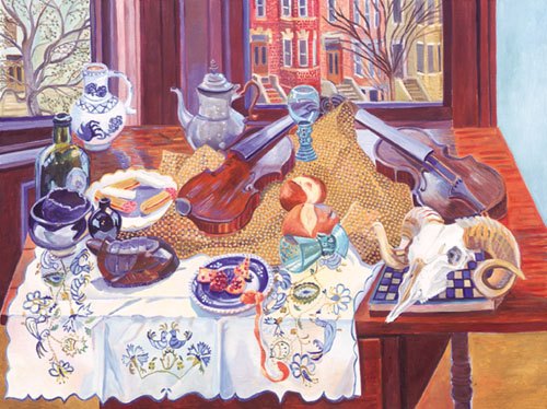 "After Pieter Claesz's Still Life with Turtle: Sheep's Skull", oil, 36" x 48", 2007