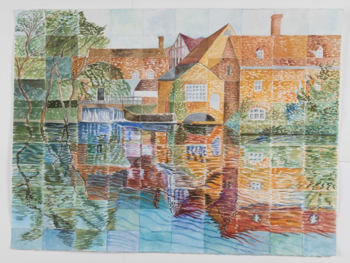 "Flatford Mill in Sussex in England", watercolor