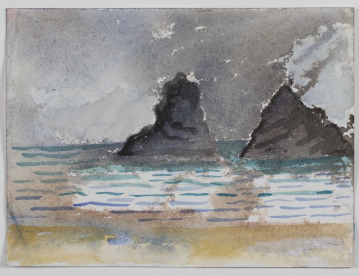 Megaliths #1, watercolor,  9 x 12 inches