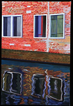 "Scuola #2: Turkoois Blauw" Oil, 42"H x 27"W, 2001