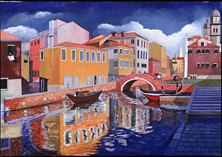 "The Dorsoduro, Venice", oil, 2000, 42"H x 60"W