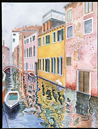"Riflessi Veneziani", watercolor, 2002, 21"H x 17"W